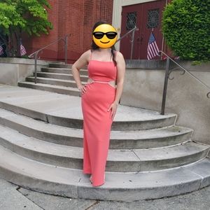 elegant long fit-and-flare dress from XSCAPE